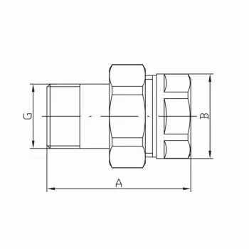 Згін американка прямий, без нікелю Koer KR.341.WN - 1/2