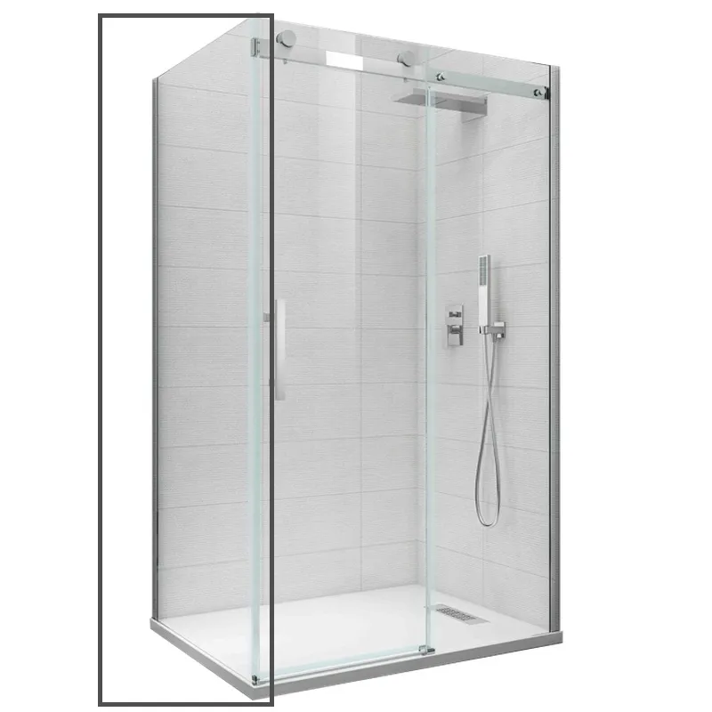 Боковая стенка к кабине KOER SR SW01-90x200-TR-01 прозрачное стекло EASY CLEAN 8мм хром (KR5381)