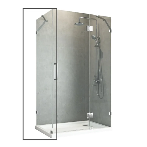 Бічна стінка до кабіни KOER SR SW04-90x200-TR-07 прозоре скло EASY CLEAN 10мм графіт (KR5391)