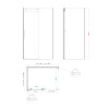 Боковая стенка к кабине KOER SR SW01-90x200-TR-01 прозрачное стекло EASY CLEAN 8мм хром (KR5381)