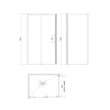 Боковая стенка к кабине KOER SR SW05-90x200-TR-01 прозрачное стекло EASY CLEAN 6мм хром (KR5407)