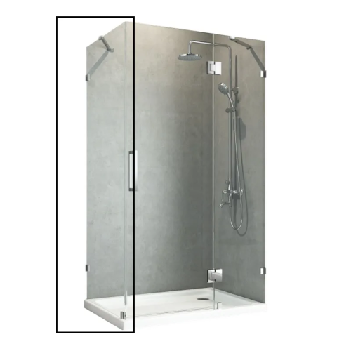 Бічна стінка до кабіни KOER SR SW04-90x200-TR-01 прозоре скло EASY CLEAN 10мм хром (KR5390)