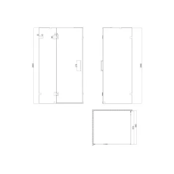 Бічна стінка до кабіни KOER SR SW04-90x200-TR-07 прозоре скло EASY CLEAN 10мм графіт (KR5391)