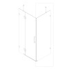 Бічна стінка до кабіни KOER SR SW04-90x200-TR-07 прозоре скло EASY CLEAN 10мм графіт (KR5391)