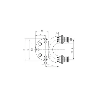 Кутник настін з наскрізн.проход.та ВР Koer KA.LW16-06F-16- 16(2.2mm) x 1/2