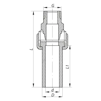 Разборное резьбовое соединение НР 32x1M PPR Koer K0239.PRO (KP2604)