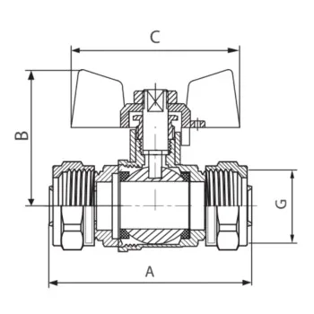 Кран шаровый Koer Wing 20x20 (KR.353) (LL1658)