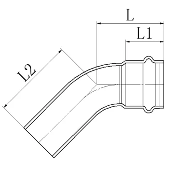 Коліно 45° однорозтрубне ВЗ KOER KQ.B18 PRESS-INOX AISI 304 18x18 (KR6426)