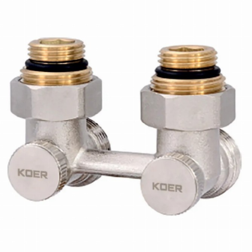 Вузол нижнього підключення радіатора 3/4'' кутовий (комплект) Koer KR.1132 (KR2816)