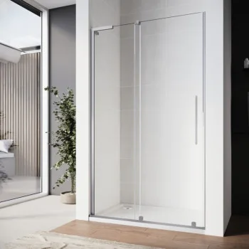 Двері у нішу Walk-In розсувні KOER SR SD07-120x200-L-TR-01 прозоре скло EASY CLEAN 8мм хром (KR5686)