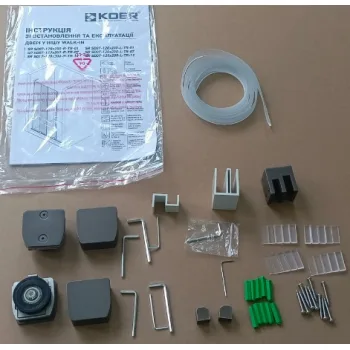 Двері у нішу Walk-In розсувні KOER SR SD07-120x200-R-TR-07 прозоре скло EASY CLEAN 8мм графіт (KR5775)