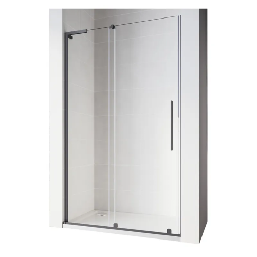 Двері у нішу Walk-In розсувні KOER SR SD07-120x200-L-TR-07 прозоре скло EASY CLEAN 8мм графіт (KR5688)