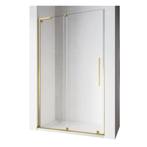 Двері у нішу Walk-In розсувні KOER SR SD07-120x200-L-TR-12 прозоре скло EASY CLEAN 8мм матове золото (KR5687)