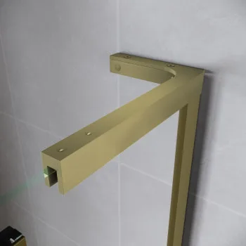 Двері у нішу Walk-In розсувні KOER SR SD07-120x200-R-TR-12 прозоре скло EASY CLEAN 8мм матове золото (KR5774)