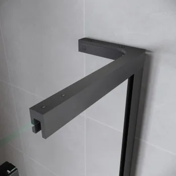 Двері у нішу Walk-In розсувні KOER SR SD07-120x200-L-TR-07 прозоре скло EASY CLEAN 8мм графіт (KR5688)