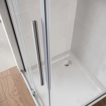 Двері у нішу Walk-In розсувні KOER SR SD07-120x200-L-TR-01 прозоре скло EASY CLEAN 8мм хром (KR5686)