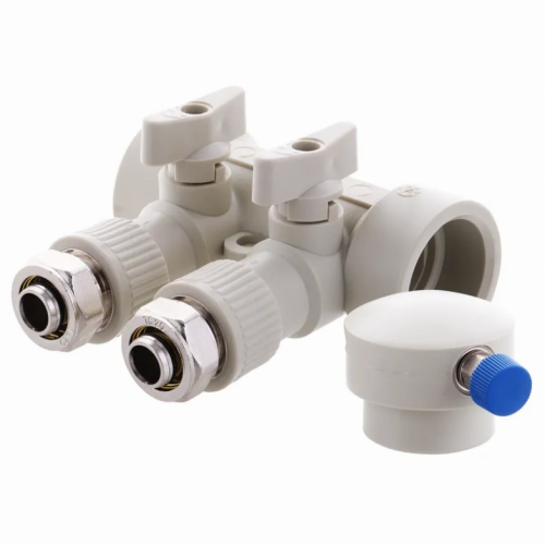 Распределительный коллектор на 2 контура с фитингом Koer K0190.PRO - 40x20 PPR (KP2555)
