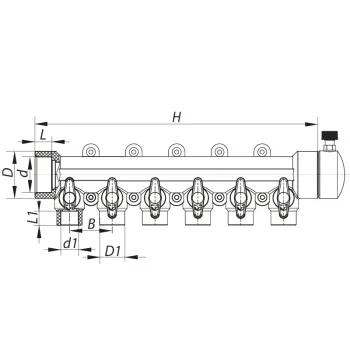 Коллектор теплого пола 6 контура (40x20) PPR Koer K0173.PRO (KP0223)