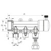 Розподільний колектор опалення 3-way з фітингом (40x20) PPR Koer K0191.PRO (KP2556)