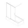 Шторки стеклянные на ванну раздвижные KOER SR BS06-120x150-TR-01 прозрачное стекло EASY CLEAN 6мм хром (KR5945)