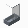 Шторки скляні на ванну розсувні KOER SR BS06-120x150-TR-07 прозоре скло EASY CLEAN 6мм графіт (KR5947)