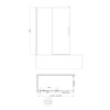 Шторки стеклянные на ванну раздвижные KOER SR BS06-120x150-TR-12 прозрачное стекло EASY CLEAN 6мм матовое золото (KR5946)