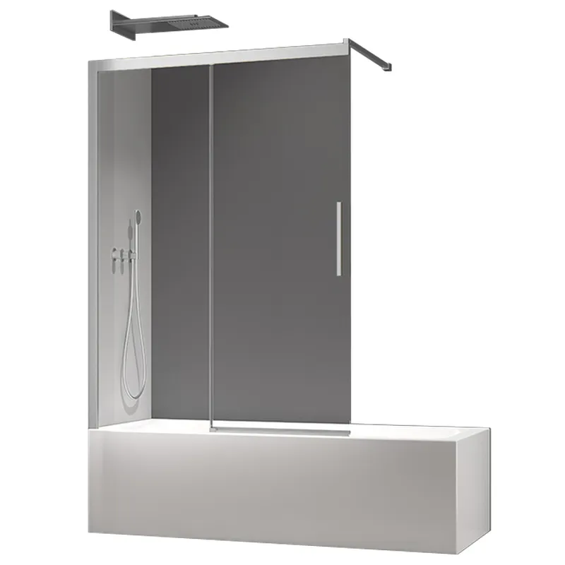 Шторки стеклянные на ванну раздвижные KOER SR BS06-120x150-TR-01 прозрачное стекло EASY CLEAN 6мм хром (KR5945)