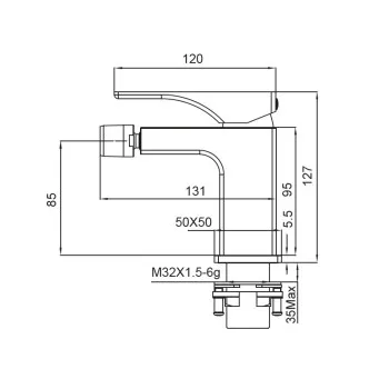 Змішувач для біде KOER KB-20010-01 (Колір хром) (KR3480)
