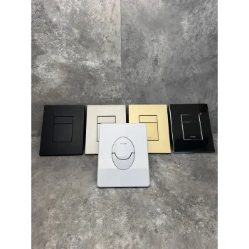 Панель смыва KOER KT-0606-05 157x198x3mm пластиковая, кнопка округленная (цвет черный матовый) (KR5343)