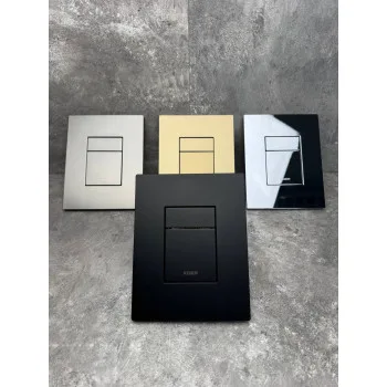 Панель смыва KOER KT-0607-05 157x198x3mm пластиковая, кнопка квадратная (цвет черный матовый) (KR5346)