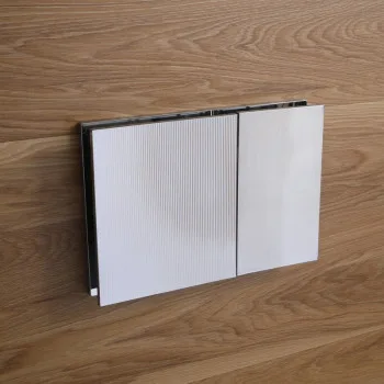 Панель смыва KOER KT-0610-STR-01 240x160x32mm пластиковая, кнопка квадратная (цвет хром с линейной структурой) (KR6147)