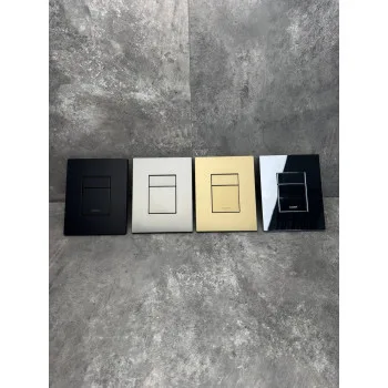 Панель смыва KOER KT-0607-12 157x198x3mm пластиковая, кнопка квадратная (цвет матовое золото) (KR5715)