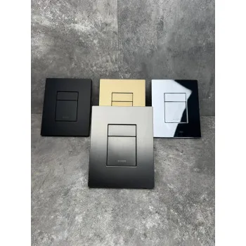 Панель смыва KOER KT-0607-12 157x198x3mm пластиковая, кнопка квадратная (цвет матовое золото) (KR5715)