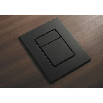 Панель смыва KOER KT-0607-05 157x198x3mm пластиковая, кнопка квадратная (цвет черный матовый) (KR5346)