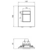 Панель змиву KOER KT-0607-05 157x198x3mm пластикова, кнопка квадратна (колір чорний матовий) (KR5346)