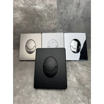 Панель смыва KOER KT-0606-05 157x198x3mm пластиковая, кнопка округленная (цвет черный матовый) (KR5343)