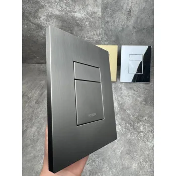 Панель смыва KOER KT-0607-07 157x198x3mm пластиковая, кнопка квадратная (цвет графит) (KR5345)