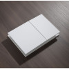 Панель змиву KOER KT-0610-03 240x160x32mm пластикова, кнопка квадратна (колір білий) (KR6134)