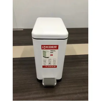 Відро для сміття з плавним закриттям прямокутне KOER TC-010210-08 10 л (колір білий) (KR5598)
