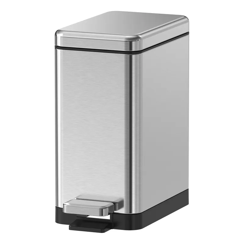 Мусорное ведро с плавным закрытием прямоугольное KOER TC-010206-02 6 л (цвет нержавейка) (KR5594)