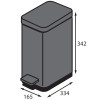 Мусорное ведро с плавным закрытием прямоугольное KOER TC-010210-07 10 л (цвет серый) (KR5599)