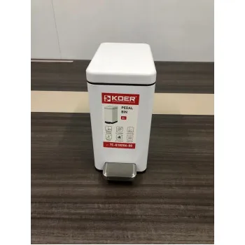 Відро для сміття з плавним закриттям прямокутне KOER TC-010206-08 6 л (колір білий) (KR5595)