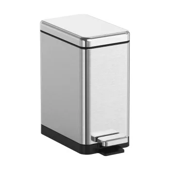 Відро для сміття з плавним закриттям прямокутне KOER TC-010206-02 6 л (колір нержавійка) (KR5594)