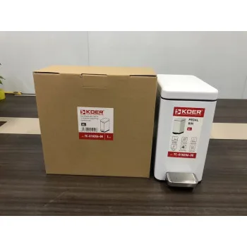 Відро для сміття з плавним закриттям прямокутне KOER TC-010206-08 6 л (колір білий) (KR5595)