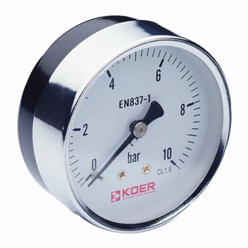 Манометр аксіальний (KOER KM.611A) (0-10 bar), D 63мм, 1/4'' (KR0212)