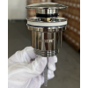 Донний клапан для раковини універсальний (з/без переливу) KOER PW-01-01 автоматичний (Click-Clack) (Колір хром) 1 1/4'' (KR3400)