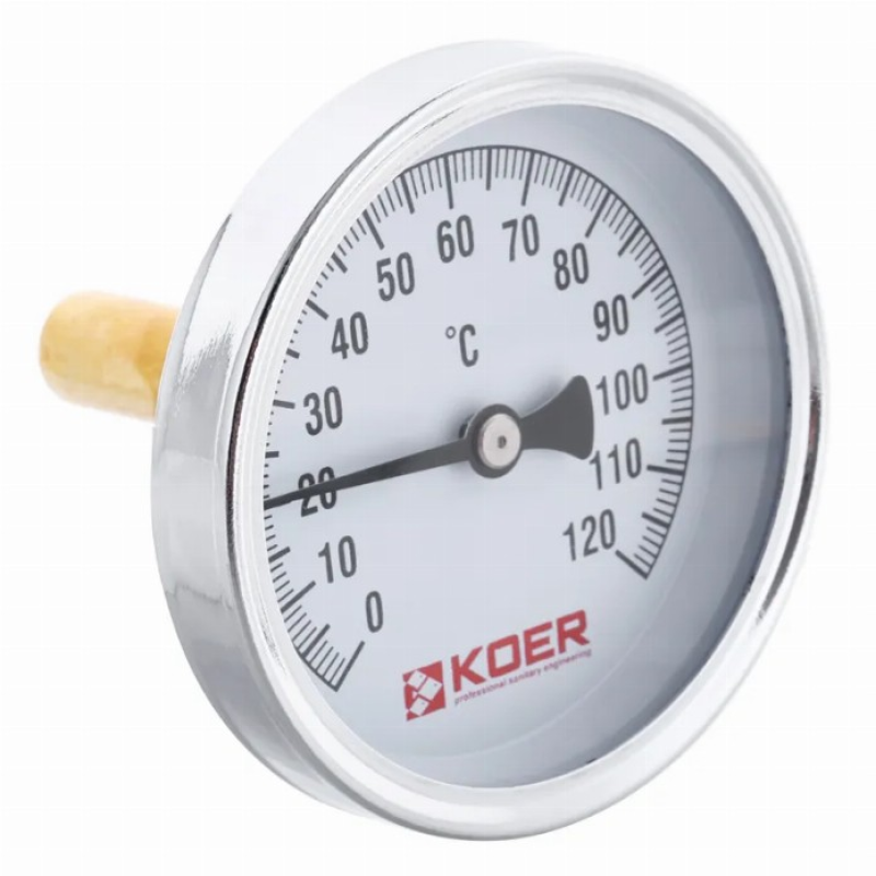 Термометр аксиальный с погружной гильзой KOER KT.671A D=63мм 1/2'' (KR2899)