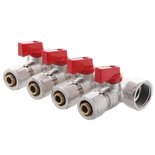 Коллектор с шаровыми кранами и фитингом Koer KR.1125-4 - 3/4”x4 Ways (KR2837)