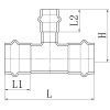Трійник трирозтрубний редукційний KOER KQ.T422242 PRESS-INOX AISI 304 42x22x42 (KR6362)