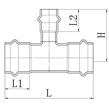 Тройник трехраструбный редукционный KOER KQ.T181518 PRESS-INOX AISI 304 18x15x18 (KR6348)